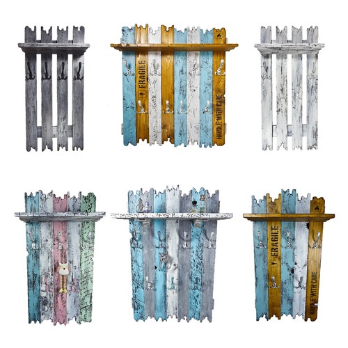 Garderobe wand holz metall - garderobe,